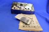 Tin of Assorted Vintage Buttons – Mother of Pearl, Metal, Brass, Glass, Antler, Plastic, etc.