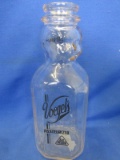 One Quart Glass Baby-Face Cream Top Milk Bottle: Voegel's Pasteurized