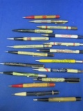 18 Vintage Mechanical Pencils – Many w/ Advertising – 1940's-50's era