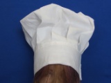 White Cotton Chef's Hat with Velcro Closure