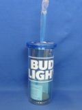 Bud Light Plastic Travel Tumbler 20 oz. BPA Free – New with Paper