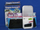 Lot: Magna Screen (New in Box) Visor Sun Shade, Sharper Image Emergency Beacon