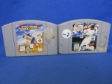 2 Nintendo 64 Game Pak Cartridges: Star Wars Rogue Squadron, All Star Baseball 99