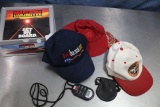 Marlboro Lot – Box w/ 3 Ball Caps, Leather Coin Pouch, Stop Watch