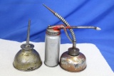 3 Vintage Oilers – in the neighborhood of 6-8” T with 3 kinds of spouts