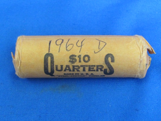 1 Roll of Silver Washington Quarters – 40 Coins – Marked 1964-D