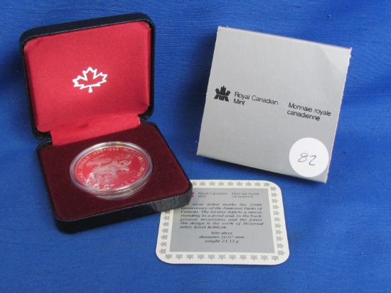 1985 Canadian $1 National Parks Centennial Proof Silver Dollar Coin – 50% Silver