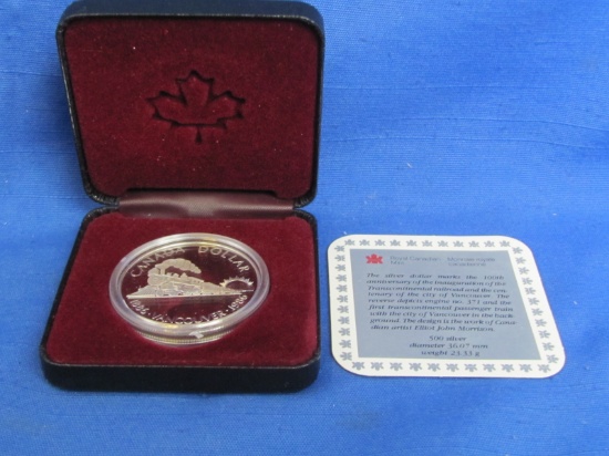 1986 Canadian $1 Transcontinental Railroad/Vancouver Centennial Silver Dollar Coin – 50% Silver