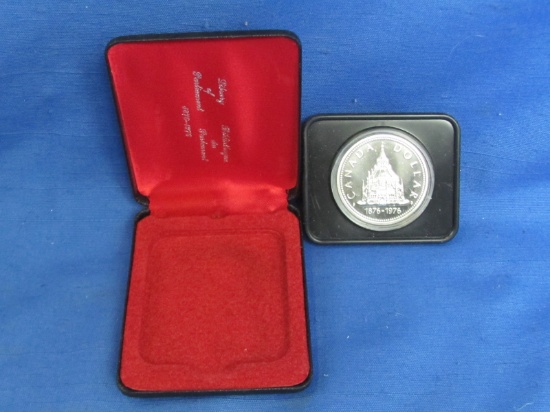 1976 Canadian $1 Library of Parliament Centennial  Silver Dollar Coin – 50% Silver