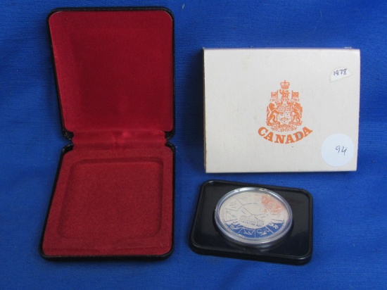1978 Canadian $1 11th Commonwealth Games Edmonton  Silver Dollar Coin
