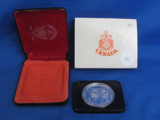 1974 Canadian $1 Winnipeg Centennial  Silver Dollar Coin – 50% Silver