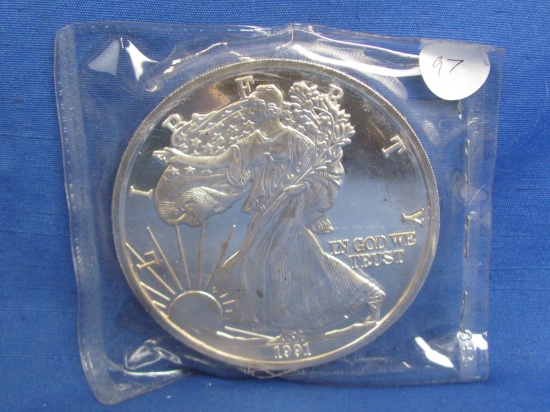 1991 Walking Liberty Fine Silver Round – 1 Lb Troy .999 Fine Silver – Serial # 04142