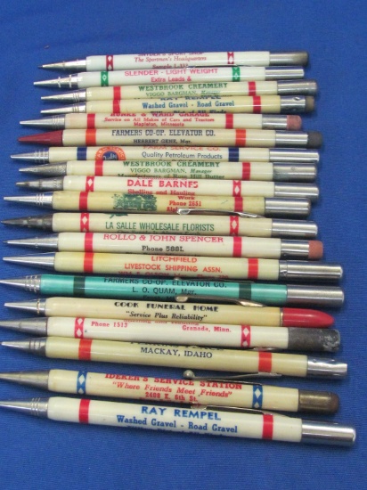 19 Vintage Mechanical Pencils (Rural Advertising)