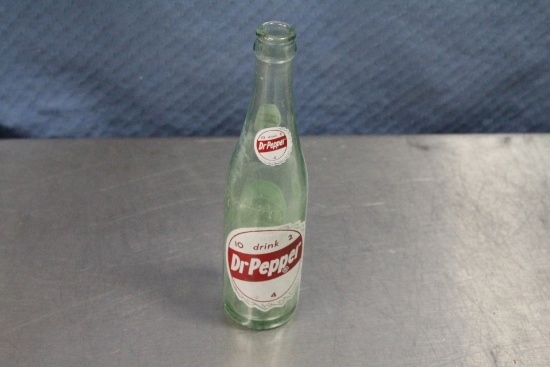 Vintage Dr Pepper Glass Bottle – Fairmont, Minn on bottom – 9 3/4” tall
