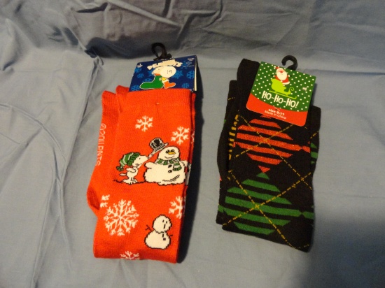 2 Brand New Pair of Christmas Stockings - 1 is Peanuts Themed