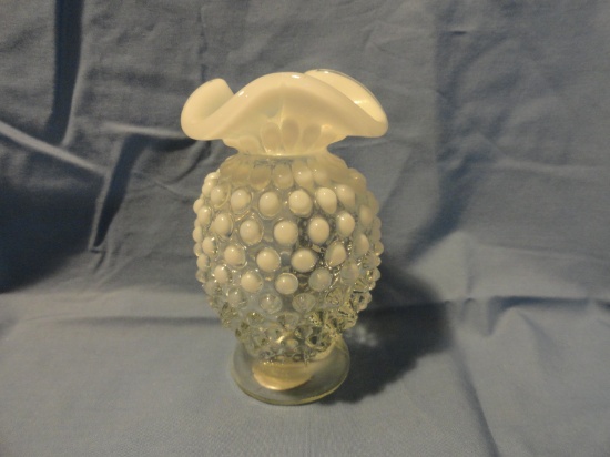 Fenton Mini Hobnail Vase - French Opalescent - 4"tall