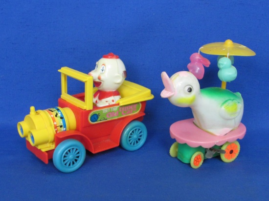Jimson Wind-up Toot Toot Old Timer Car (No Key) & Wind-Up Plastic Duck