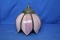 Stained Glass Lamp Shade – Purple/White Tulip Look – About 10 1/2” tall – 9 1/2” wide at bottom