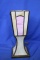 Stained Glass Lamp Base – Purple/White – About 12 1/4” tall