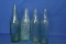 4 Vintage Aqua-Glass Beverage Bottles – 1940's era  or before: 3 Cliquot Club – 1 Pluto