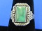 Southwestern Style Sterling Silver Ring with Turquoise – Size 7.25 – Weight is 4.9 grams
