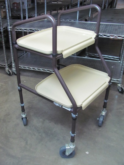 Rolling Cart with 2 Tiers – 34” tall – 17 1/2” x 19”