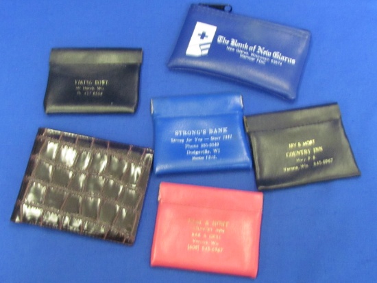 Lot of Wisconsin Advertising Coin Purse & 1 Wallet from 1953 – Belleville, Verona, Mt. Horeb