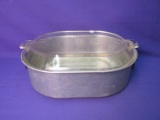 Antique Pyrex Roaster – c.1927-1930 – Glass lid w/ aluminum base – 15 1/2”L x 11”W