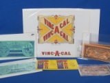 Tobacco Ephemera: 6 Schulte Cigar Stores Profit Sharing Coupons – 4 NOS Labels