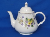 Arthur Woods Fine Staffordshire Ironstone Teapot – Pansy Design – Made in England