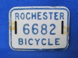 Vintage Rochester MN Bicycle License Plate – 1960s – 2 3/4” wide