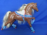 Vintage 1982 Barbie Horse – Blue Jean Denim Accessories – stands 10 1/2” tall