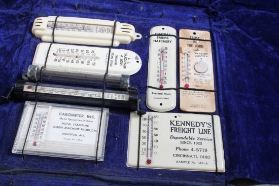 Antique Salesman Sample Kit Superfine Thermometer Line with Thermometers