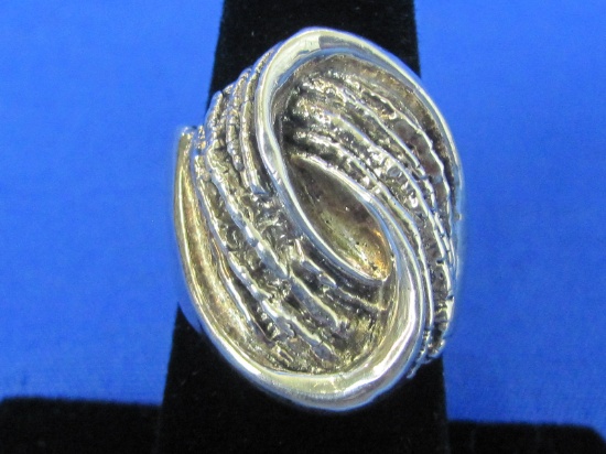 Interesting Sterling Silver Ring – Made in Israel – Size 7 – Weight is 5.2 grams