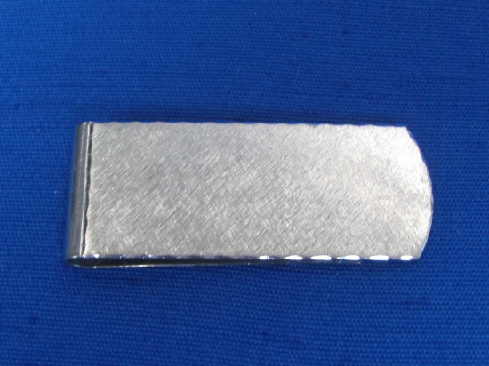 Simmons Sterling Silver Money Clip – 2” long – Brushed Finish – 14.0 grams