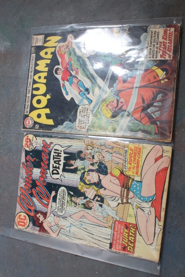 2 DC Vintage Comic Books Wonder Woman 20 Cent & Aquaman 12 Cent DC
