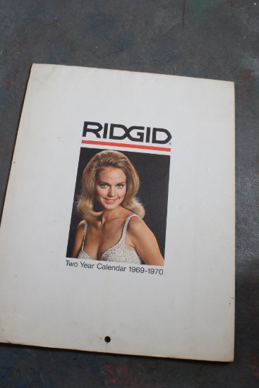 1969-1970 Ridgid Tool Company 2 Year Pin-Up Calendar Pin-Up & Tool on Each