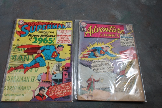 Lot of 2 DC Comic Books 12 Cent Adventure Comics & Superman Introducing Future Superman 2965