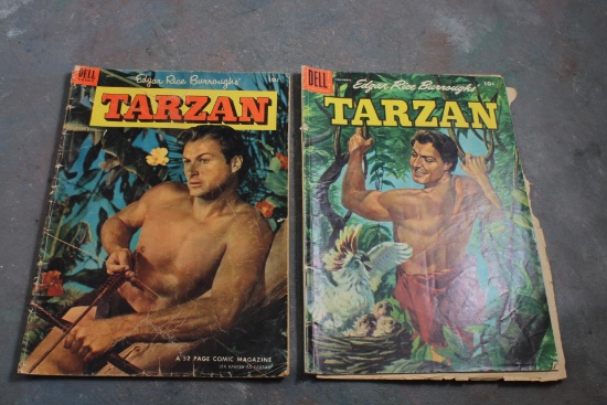 Lot of 2 Vintage Dell Comic Books Both 10 Cent Tarzan Comics (both show cover wear & 1 has loose