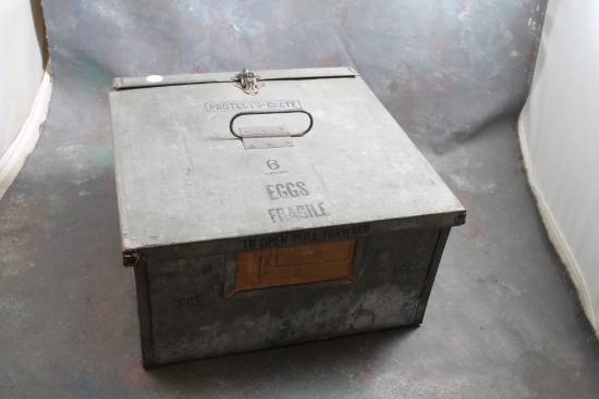 Vintage Protecto-Crate Metal Egg Crate Mail Order Holds 6 Dozen Eggs