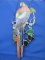 Large Stained Glass Parrot Sun Catcher with Chains – 23 1/2” long