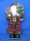 Decorative Santa Claus on Wood Base – Faux Fur Trim  – 19” tall