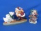 2 Resin Santa Figurines: 1999 David Frykman & 1998 Crinkle Claus – Larger is 8 1/2” wide