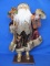 Decorative Santa Claus on Wood Base – Accents of Gold & Copper – 18 1/2” tall