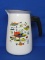 Enamel Pitcher with Colorful Food Motifs – 8 1/4” tall