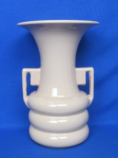 Abingdon Pottery Handled Vase – Glossy Soft Rose – 9 3/4” tall