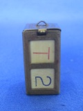 2 Interesting Vintage Bone Dice in a Metal Cage Pendant – Dice have Letters & Numbers