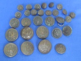 Lot of Vintage Military Uniform Buttons – Was told WWI – Various Makers