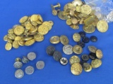 Large Lot of Military Buttons: Many WWII – Navy, Air Force