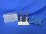1970's Danbury Mint Silver Plated Bells – Boy & Girl Holding Candles